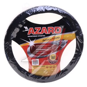 Изображение 1, OPLA0113 Оплетка руля (M) 37-39см черная объемный винил AZARD