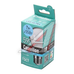 Изображение 2, LED7-A60/845/E27 Лампа светодиодная E27 A60 7W (55W) 220V холодный Ultra CAMELION
