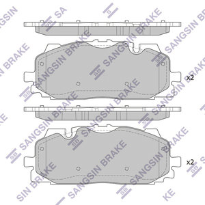 Изображение 1, SP4128 Колодки тормозные AUDI A4 (08-) передние (4шт.) SANGSIN