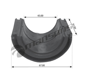 Изображение 1, 400.501 Втулка стабилизатора MAN F90 переднего/заднего (полувкладыш) (44х67х80мм) MANSONS