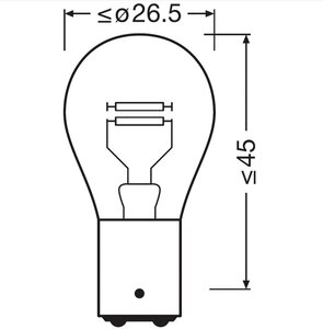 Изображение 6, 7225 Лампа 12V P21/4W BAZ15d OSRAM
