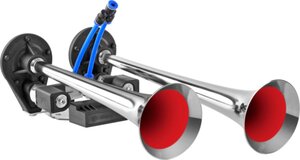 Изображение 1, 82DH24.100.02K Сигнал звуковой 24V воздушный 2-х рожковый хром SEGER