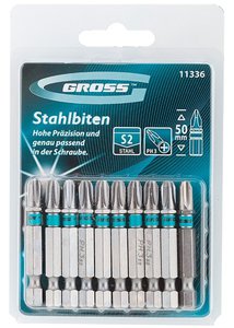 Изображение 1, 11336 Набор бит РН3х50,  сталь S2,  10шт. GROSS