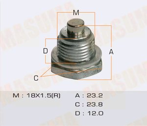 Изображение 4, M-75 Пробка сливная MITSUBISHI картера масляного АКПП (с магнитом) MASUMA