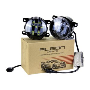 Изображение 1, AL-90W-7 Фара противотуманная RENAULT Logan светодиодная 33W 6000К 7 линз (2шт.) ALEON
