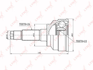 Изображение 4, CO4403 ШРУС наружный MAZDA 323F комплект LYNX