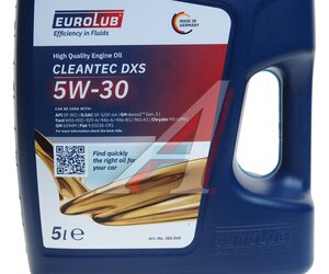 Изображение 2, 385005 Масло моторное CLEANTEC DXS SP/GF-6A 5W30 синт.5л EUROLUB