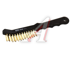 Изображение 1, LG-5714 Щетка металлическая 2х13 рядов с пластиковой рукояткой, латунь LIGE