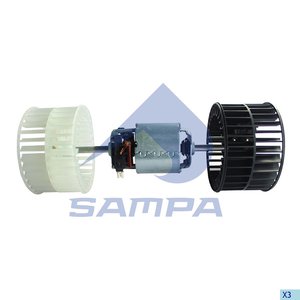Изображение 2, 206.086 Мотор отопителя MERCEDES MAN c крыльчатками SAMPA