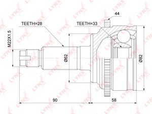 Изображение 1, CO3720A ШРУС наружный MAZDA 6 (05-) комплект LYNX