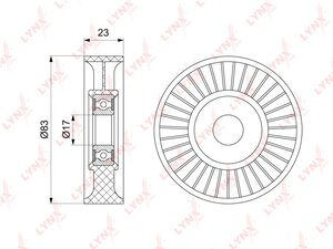 Изображение 2, PB-5219 Ролик приводного ремня OPEL Astra G, Vectra B, Zafira натяжителя LYNX