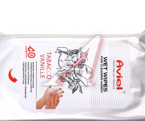 Изображение 2, 33574 Салфетка влажная в мягкой упаковке 20х20см Tabacco Vanille 40шт. AVIEL