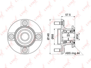 Изображение 1, WH1109 Ступица NISSAN Almera (N16) задняя LYNX