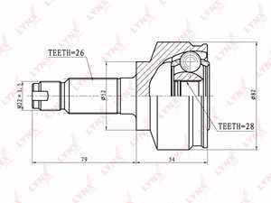 Изображение 1, CO3412 ШРУС наружный HONDA Fit (08-) LYNX