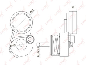 Изображение 1, PT3033 Натяжитель приводного ремня CHEVROLET Cruze (09-) (1.6/1.8) LYNX