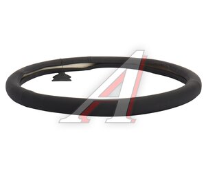 Изображение 3, S01102546 Оплетка руля (XXL) 45-47см черная натуральная кожа SKYWAY