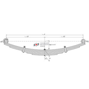 Изображение 1, 814-2912012 Рессора MERCEDES 814D задняя (7 листов) L=1624мм ЧМЗ SPRINGER