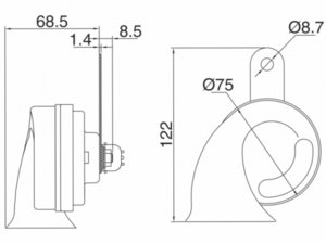 Изображение 2, CA-19 Сигнал звуковой 12V 410/490Hz комплект 2шт. ВЫМПЕЛ