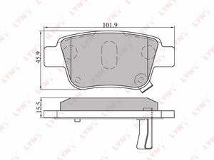 Изображение 1, BD7539 Колодки тормозные TOYOTA Avensis (03-08) задние (4шт.) LYNX