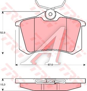 Изображение 4, GDB823 Колодки тормозные VW AUDI SEAT SKODA задние (4шт.) TRW