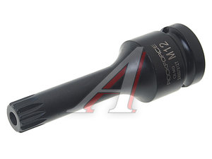 Изображение 1, RF-24807812T Бита-головка 1/2" SPLINE M12 с отверстием ударная глубокая ROCKFORCE