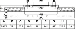 Изображение 2, BS0513 Диск тормозной FIAT Doblo (01-) передний (1шт.) BLITZ