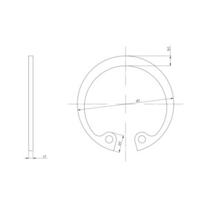 Изображение 2, 043915 005 Кольцо стопорное DIN 472 -J-15x1.0 WURTH
