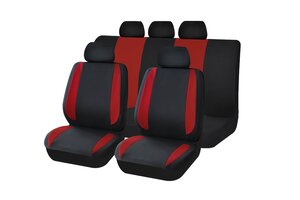 Изображение 1, KT 835613 Авточехлы универсальные полиэстер черно-красные (9 предм.) Modern KRAFT