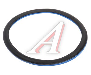 Изображение 3, AT73374 Оплетка руля (XXXXL) 49-51см экокожа черно-синяя AT