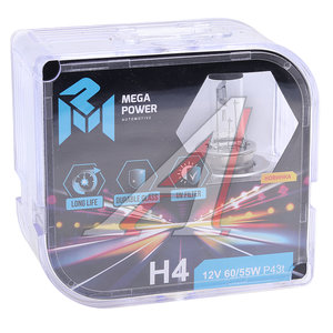 Изображение 3, 370-33-021 Лампа 12V H4 60/55W P43t бокс (2шт.) Long Life MEGAPOWER