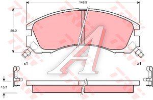 Изображение 4, GDB3200 Колодки тормозные MITSUBISHI Outlander (06-) передние (4шт.) TRW