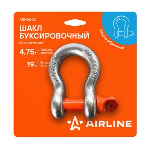 Изображение 1, ASHA003 Скоба такелажная омегообразная винтовая 4.75т AIRLINE