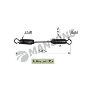 Изображение 1, 300.061 Пружина BPW полуприцепа колодок стяжная (260х24х4.0) MANSONS