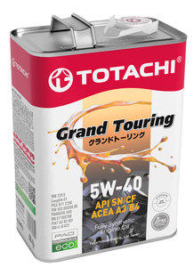 Изображение 1, 11904 Масло моторное GRAND TOURING SN/CF/A3/B4 5W40 синт.4л TOTACHI