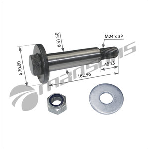 Изображение 1, 780.116 Палец ROR рессоры (М24x3x160/180мм) с гайкой и шайбой MANSONS