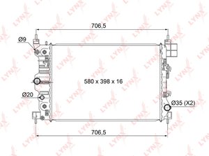 Изображение 3, RB1010 Радиатор CHEVROLET Aveo (13-) LYNX