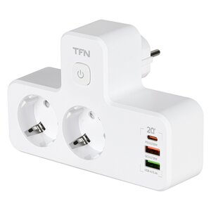 Изображение 2, TFN-POWER5WH Тройник сетевой 2 гнезда + 3 USB TFN