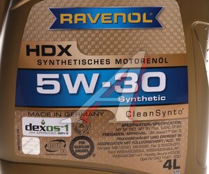 Изображение 3, 4014835858572 Масло моторное HDX 5W30 синт.4л RAVENOL