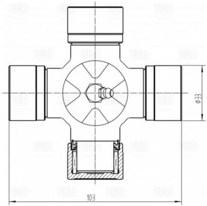 Изображение 1, CC774 Крестовина ISUZU NQR71, NPR/NMR85 (103.00х33.00) TRIALLI