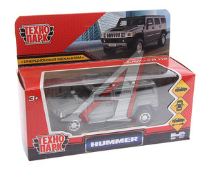 Изображение 1, HUM2-12-GY Модель автомобиля HUMMER H2 металлическая ТЕХНОПАРК