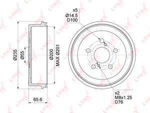 Изображение 2, BM1001 Барабан тормозной TOYOTA Carina (-97) задний (1шт.) LYNX