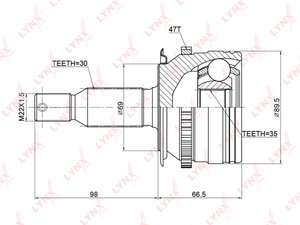 Изображение 1, CO3774A ШРУС наружный MITSUBISHI L200 (05-) LYNX