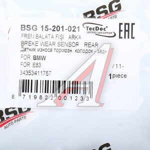 Изображение 6, BSG15201021 Датчик износа тормозных колодок BMW X3 (E83) задний (1шт.) BSG