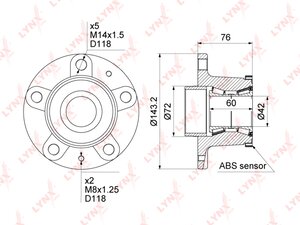 Изображение 4, WH1243 Ступица FIAT Ducato (06-) задняя LYNX