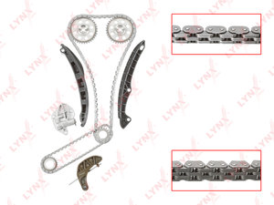 Изображение 5, TK0041 Комплект цепи ГРМ VW SKODA (1.2) (2 цепи+башмак натяж+2 успокоит+натяж+5 звезд) LYNX
