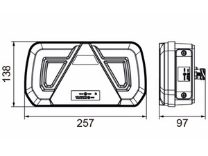 Изображение 8, 370-17-009 Фонарь задний универсальный светодиодный 12/24V с противотуманным светом левый MEGAPOWER