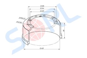 Изображение 3, 35020880240 Барабан тормозной КАМАЗ-4310 SORL