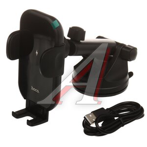 Изображение 1, HW5 Black Держатель телефона с беспроводной зарядкой HOCO