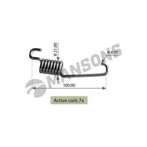 Изображение 1, SPR005 Пружина BPW полуприцепа колодок стяжная (105х21х4.0) MANSONS