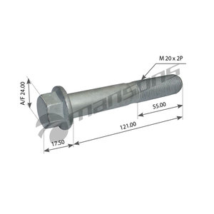 Изображение 1, MFMF20121C1092 Болт SCHMITZ крепления амортизатора (M20x2x121мм) MANSONS